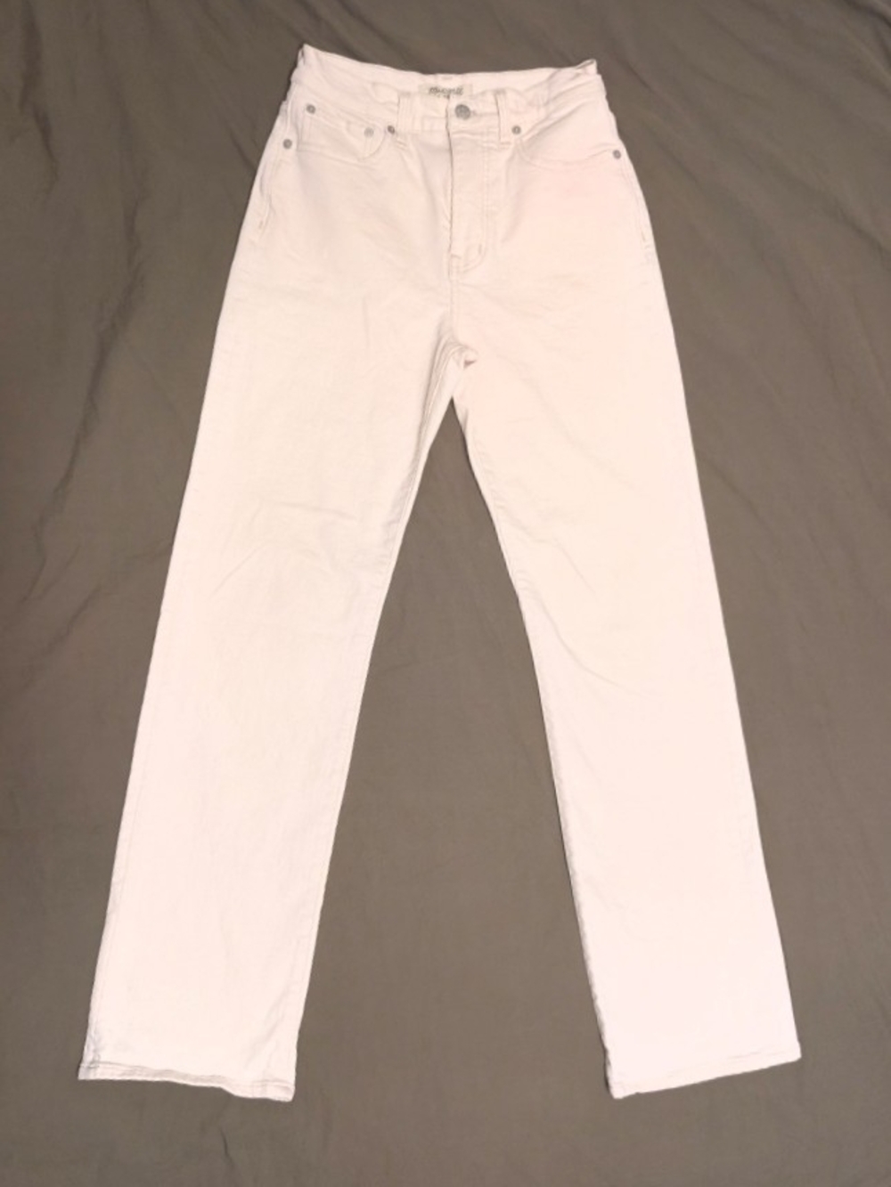 Madewell High-Rise 90s Straight Jeans, Size 26, Cream Color - Picture 3 of 11